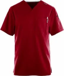 [MU801ECM1001BUXL] EzyCare-Men-Scrub Top-M1001 (Burgundy, XL)
