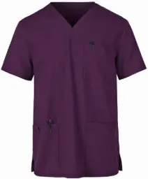 EzyCare-Men-Scrub Top-M1002 (Wine Berry, M)
