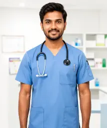 EzyCare-Men-Scrub Top-M1001 (Medical Blue, M)